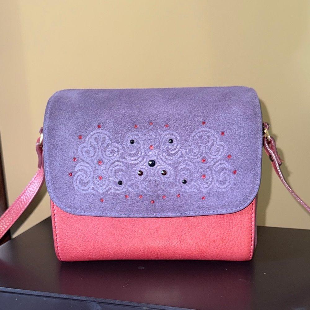 VIF- Purple and Coral Crossbody Bag - Women